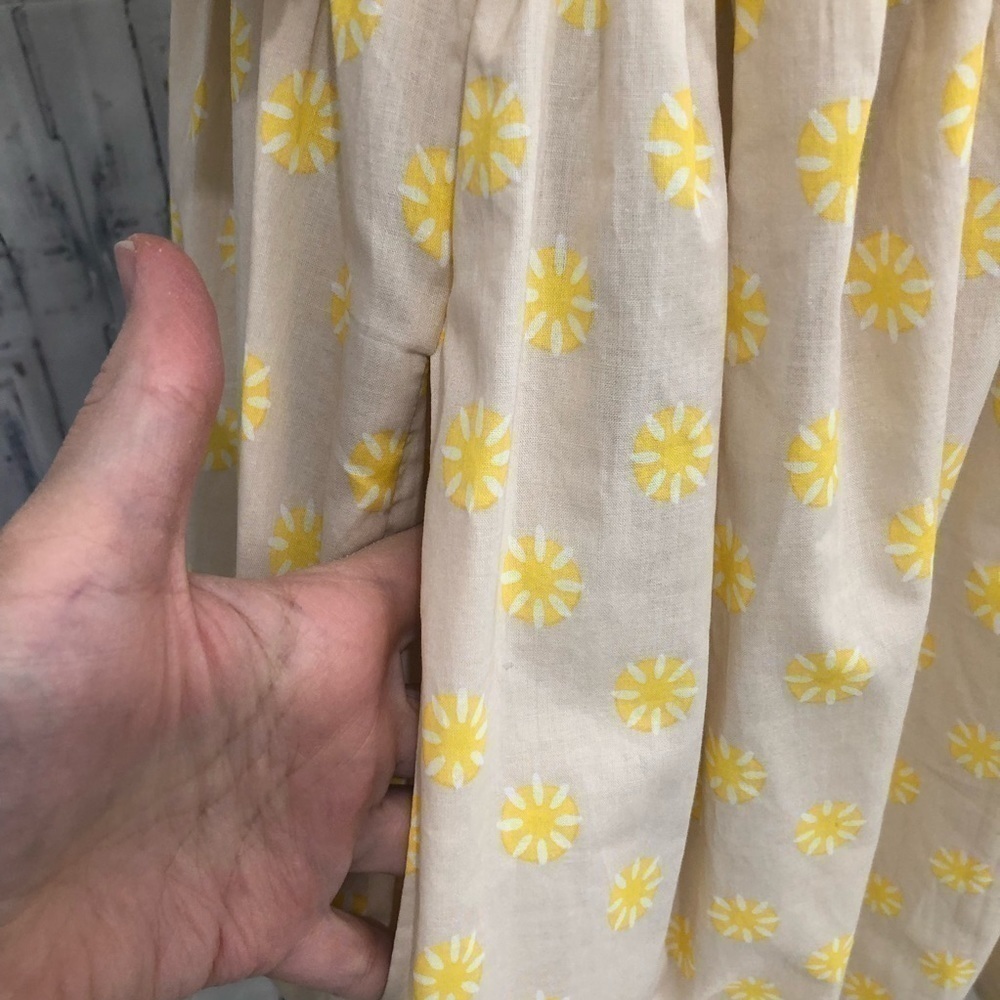 Chelsea & Violet Large Dress Yellow Floral Cotton Short Sleeve Tassels V Neck - Picture 7 of 11